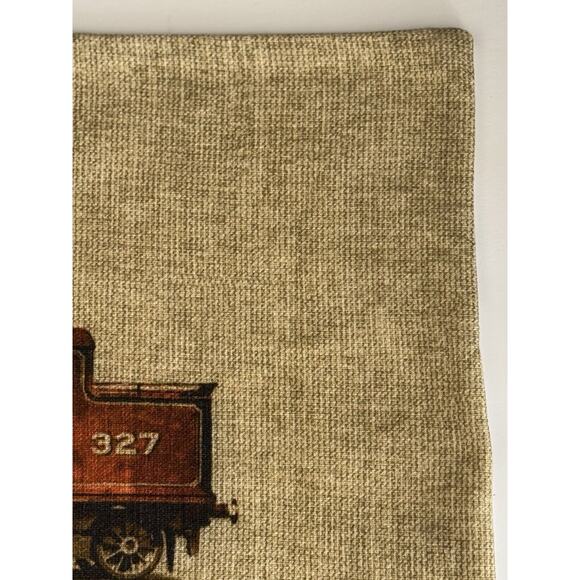 POTTERY BARN 16”x26” Cream/Rust Train 100% Cotton Lumbar Pillow Cover EUC - RARE - Picture 3 of 11